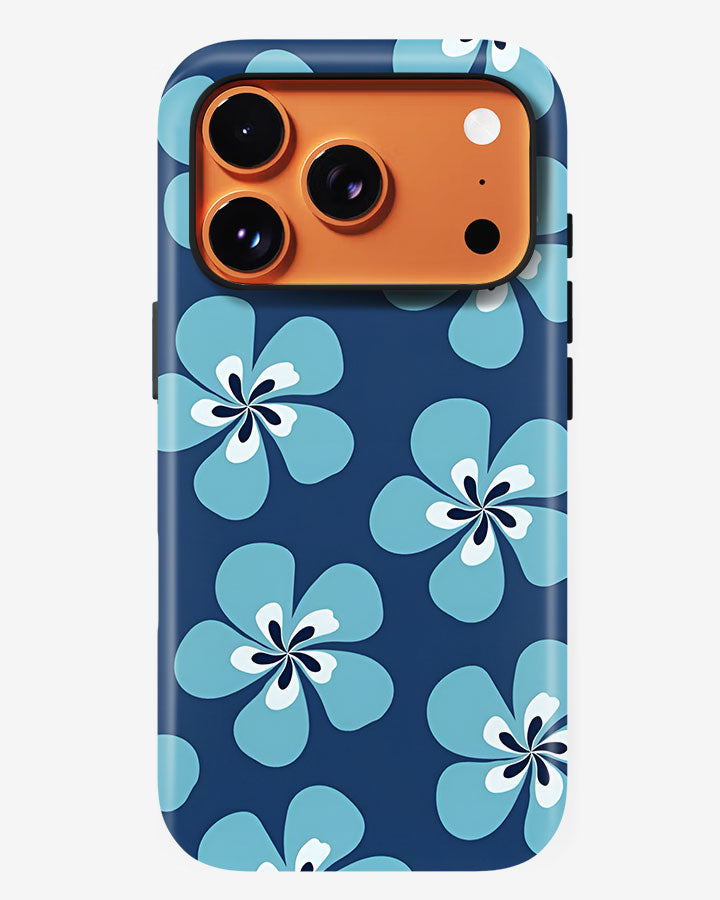 Blue Cerulean Garden Glossy Armour Shell Phone Cover