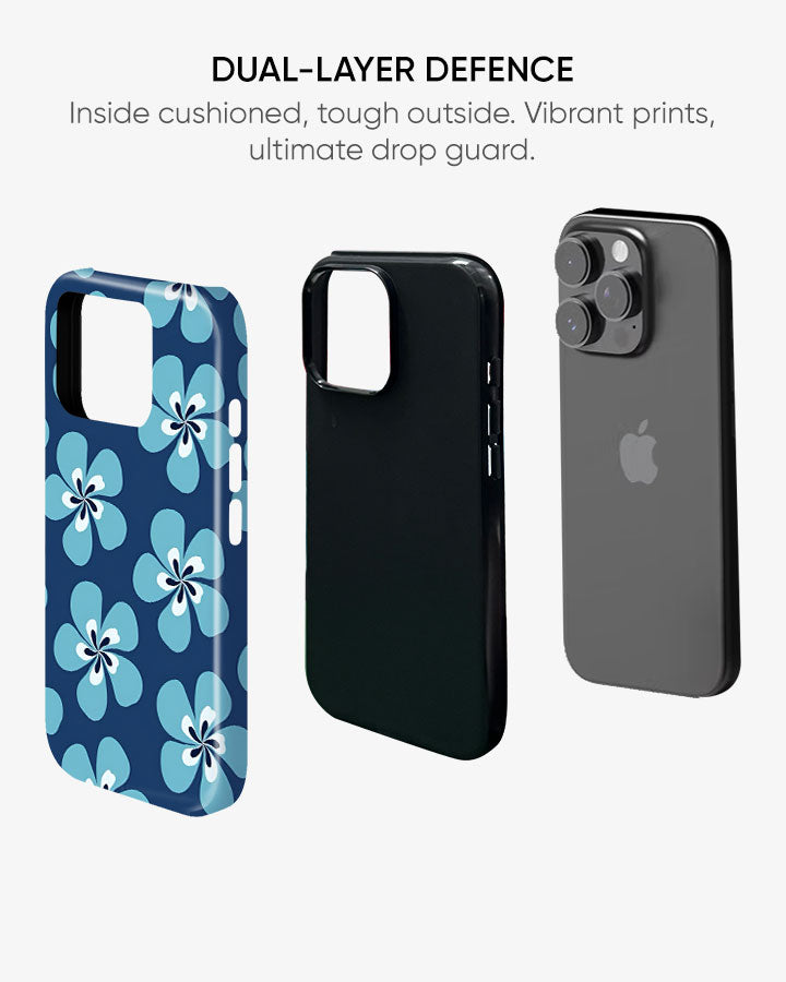 Blue Cerulean Garden Glossy Armour Shell Phone Cover