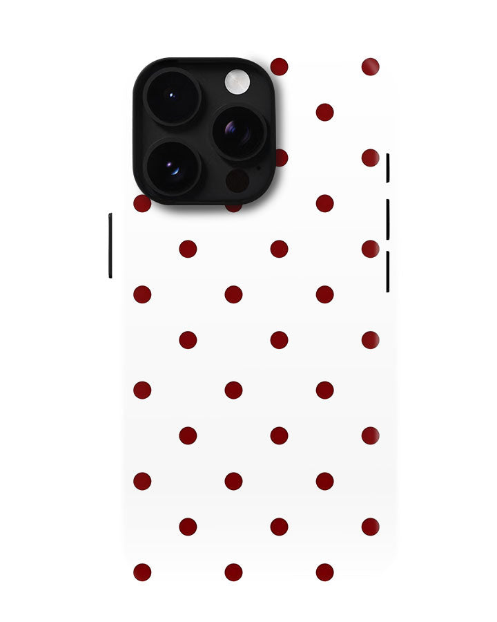 Red Cherry Dots Glossy Armour Shell Phone Cover