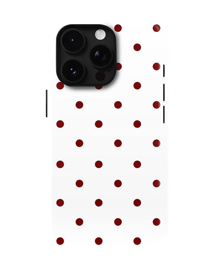 Red Cherry Dots Glossy Armour Shell Phone Cover