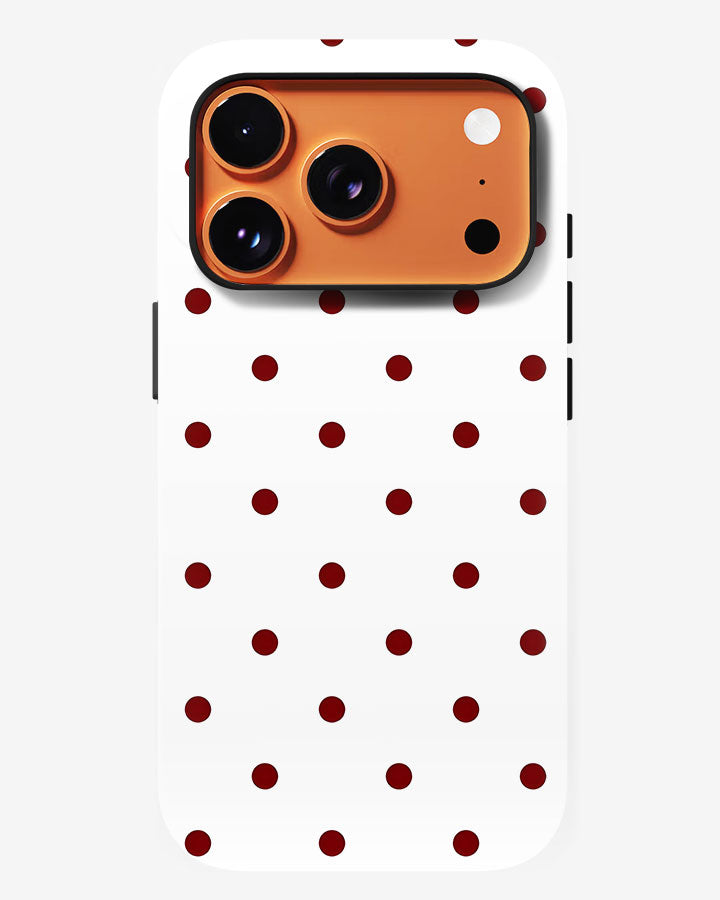 Red Cherry Dots Glossy Armour Shell Phone Cover