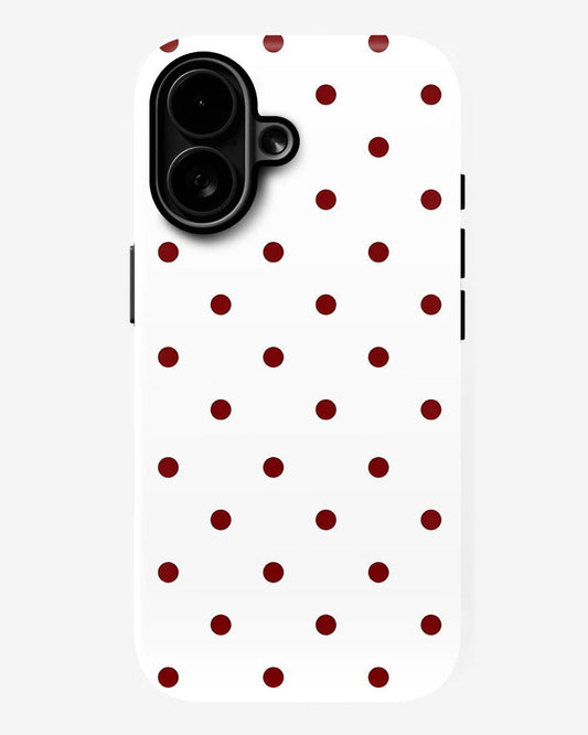 Red Cherry Dots Glossy Armour Shell Phone Cover