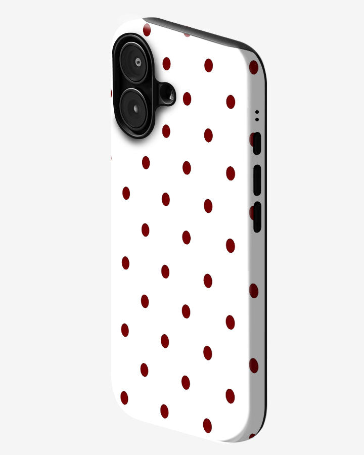 Red Cherry Dots Glossy Armour Shell Phone Cover