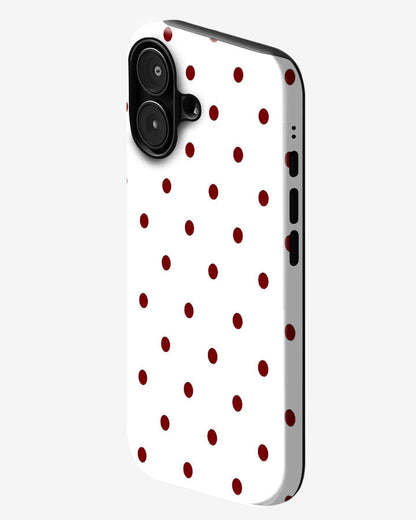 Red Cherry Dots Glossy Armour Shell Phone Cover