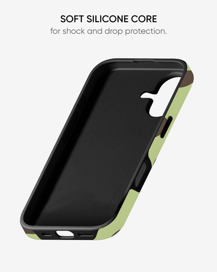 Pistachio Olive Matcha Glossy Armour Shell Phone Cover