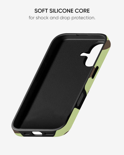 Pistachio Olive Matcha Glossy Armour Shell Phone Cover