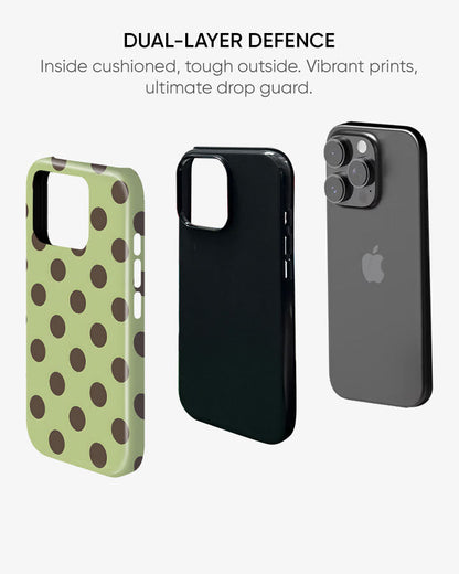 Pistachio Olive Matcha Glossy Armour Shell Phone Cover