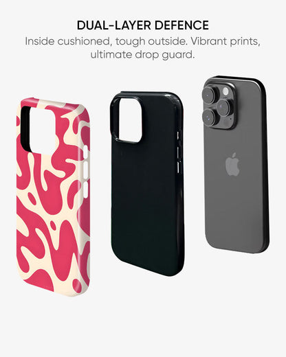 Raspberry Ripple Camo Glossy Armour Shell Phone Cover