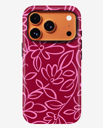 Magenta Botanica Glossy Armour Shell Phone Cover