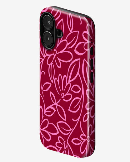 Magenta Botanica Glossy Armour Shell Phone Cover