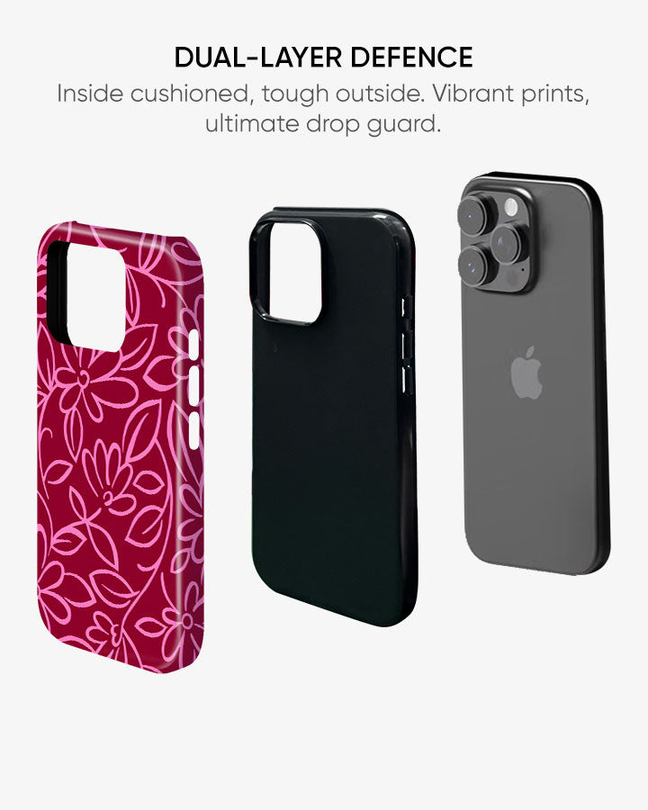 Magenta Botanica Glossy Armour Shell Phone Cover