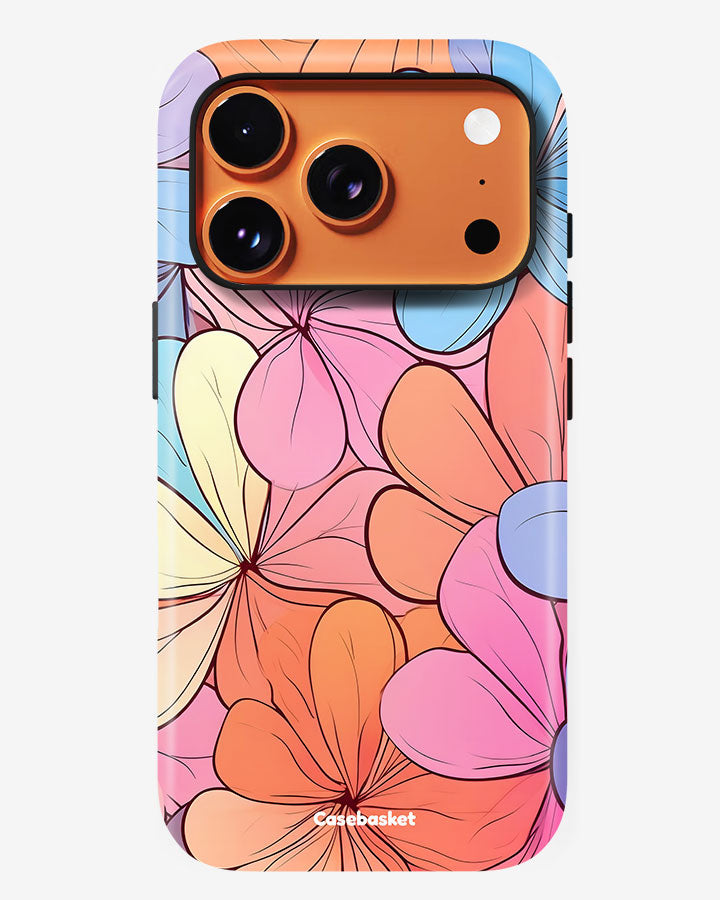 Floral Meadow Pastel Glossy Armour Shell Phone Cover