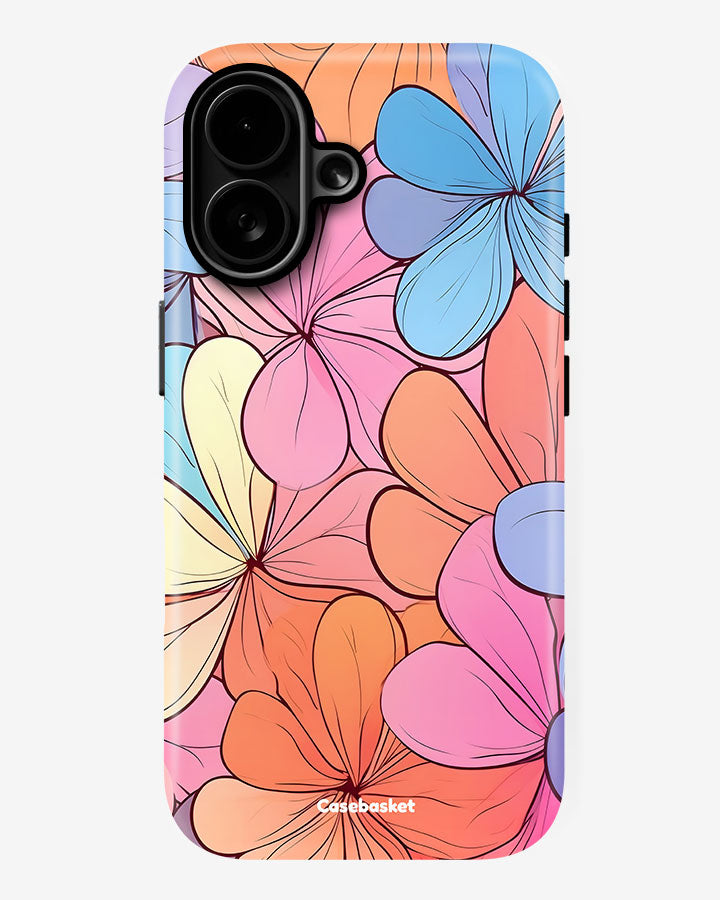 Floral Meadow Pastel Glossy Armour Shell Phone Cover