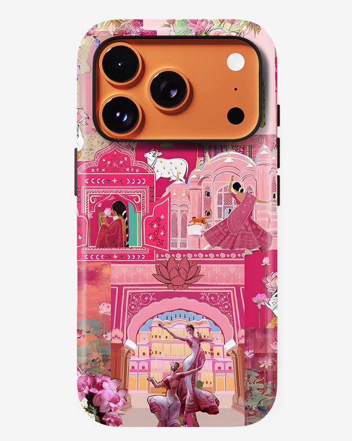 Pink Desi Palace Glossy Armour Shell Phone Cover