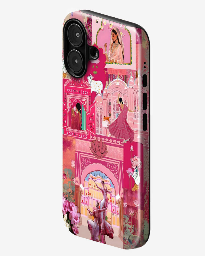 Pink Desi Palace Glossy Armour Shell Phone Cover
