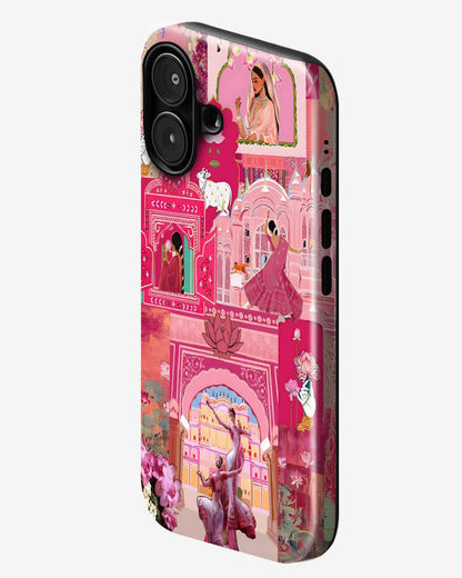 Pink Desi Palace Glossy Armour Shell Phone Cover