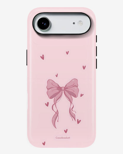 Adorable Bow Hearts Glossy Armour Shell Phone Cover