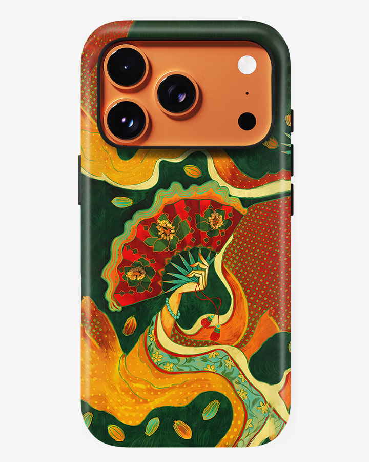 Emerald Swirl Garden Glossy Armour Shell Phone Cover