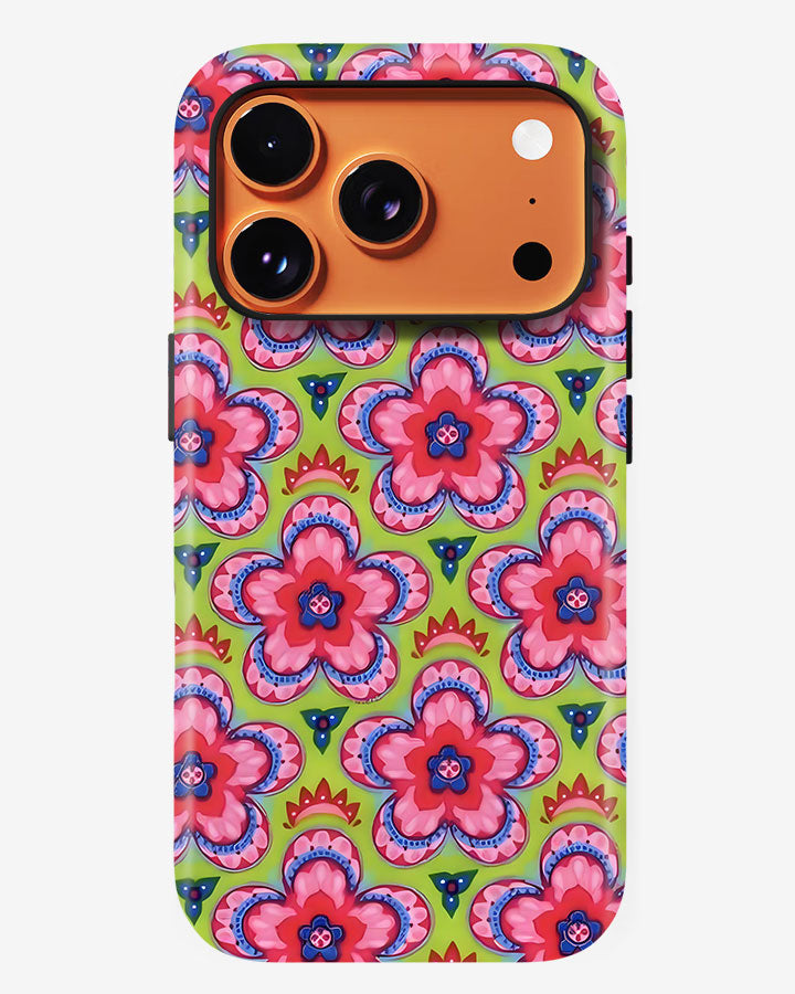 Pink Garden Pop Glossy Armour Shell Phone Cover