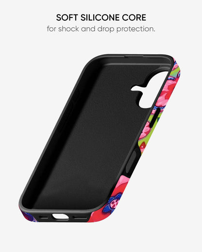 Pink Garden Pop Glossy Armour Shell Phone Cover