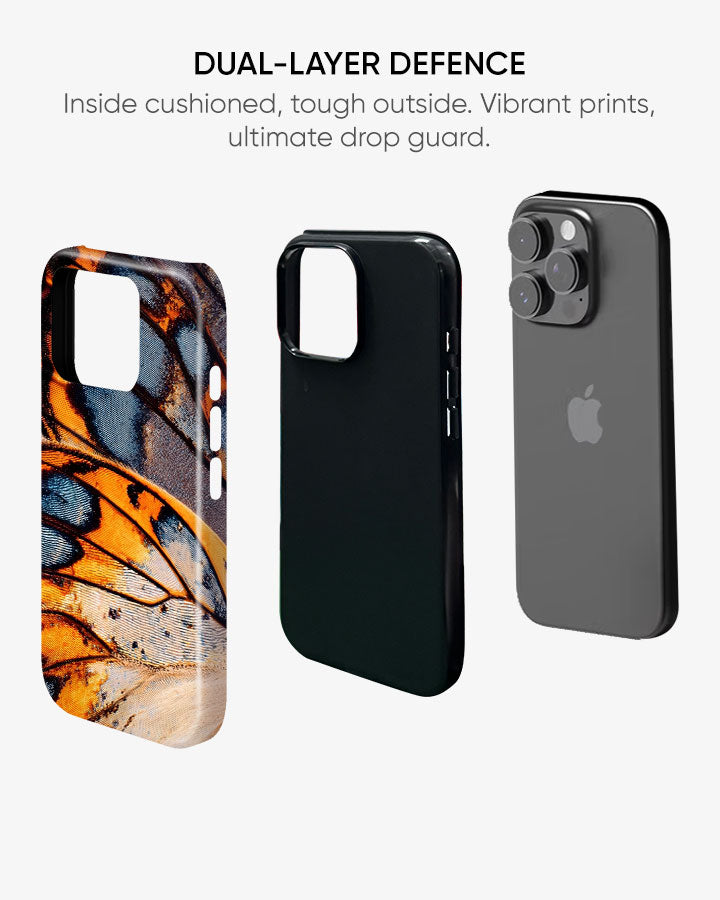 Amber Monarch Wings Glossy Armour Shell Phone Cover
