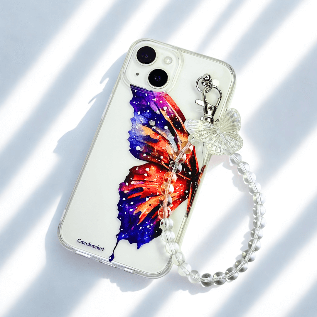 HueWing Transparent Pearlfly Fall Chain Phone Cover