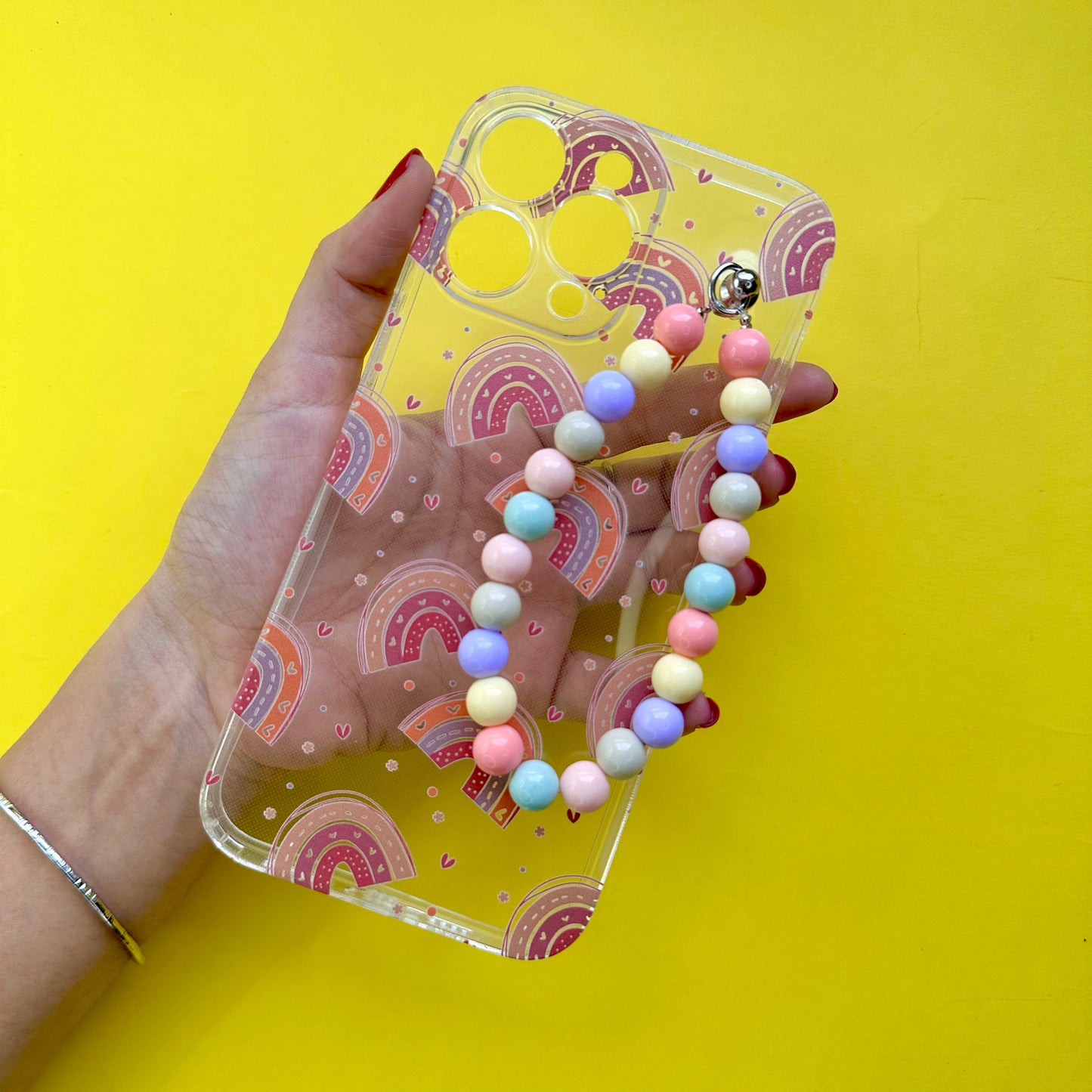 Dreambow Transparent Pastel Fall Chain Phone Cover