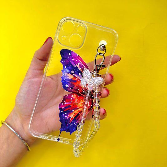 HueWing Transparent Pearlfly Fall Chain Phone Cover