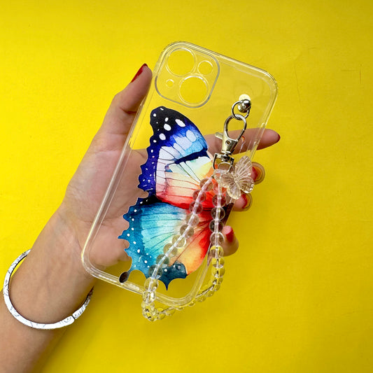 Flitzy Transparent Pearlfly Fall Chain Phone Cover