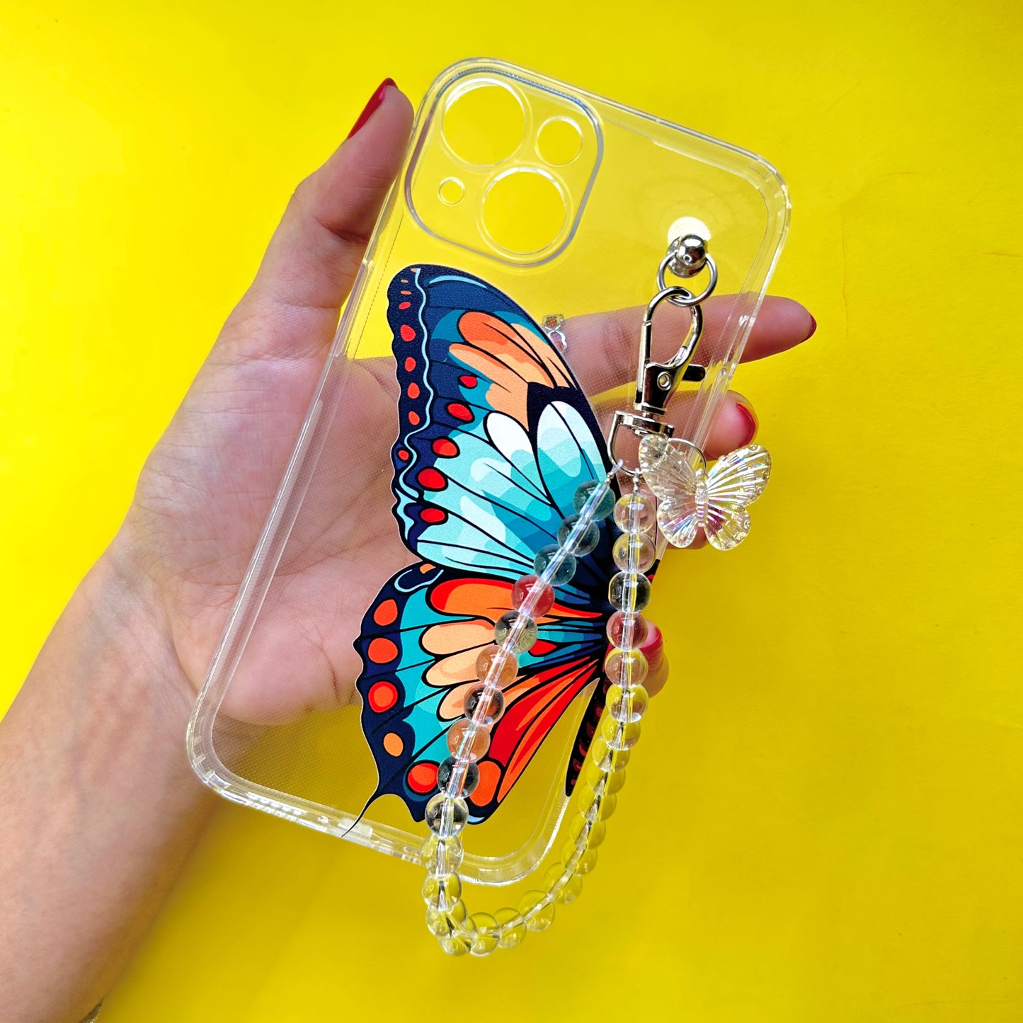 Zappy Transparent Pearlfly Fall Chain Phone Cover