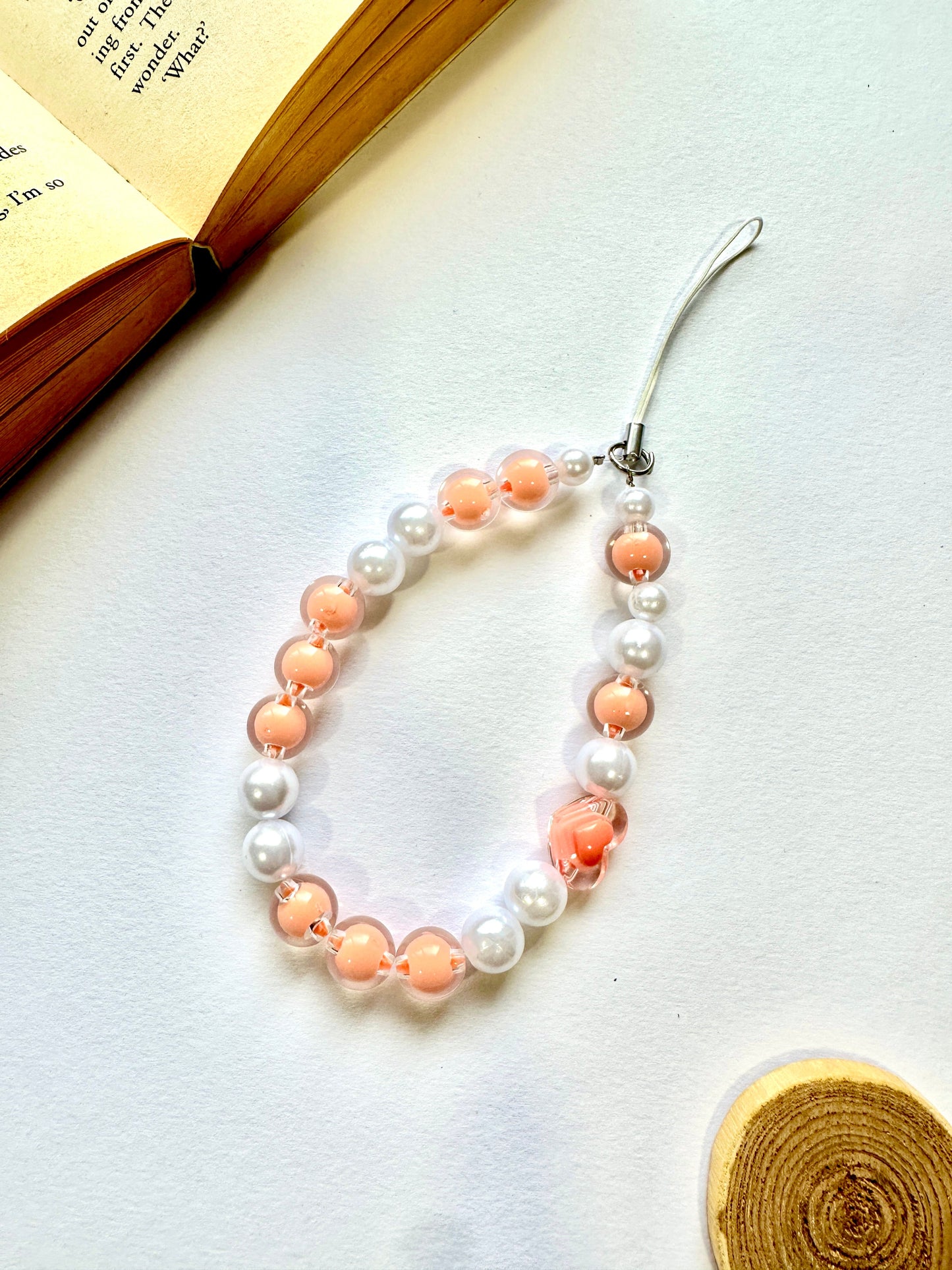 Peachy Pearl Phone Chain Charm