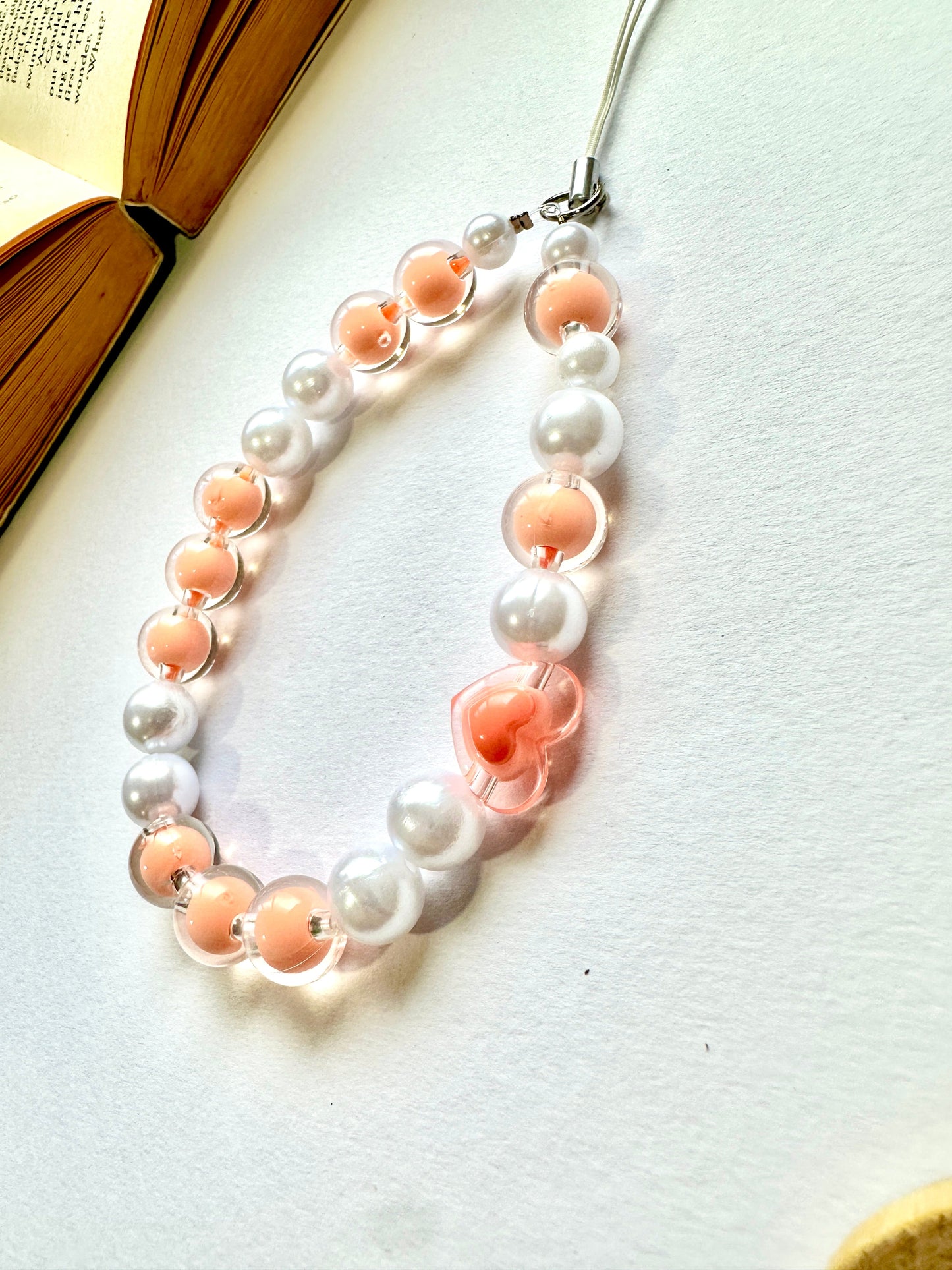Peachy Pearl Phone Chain Charm
