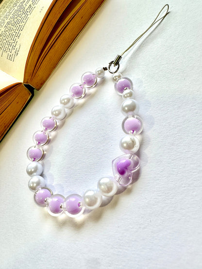 Sugar Lilac Pearls Phone Chain Charm