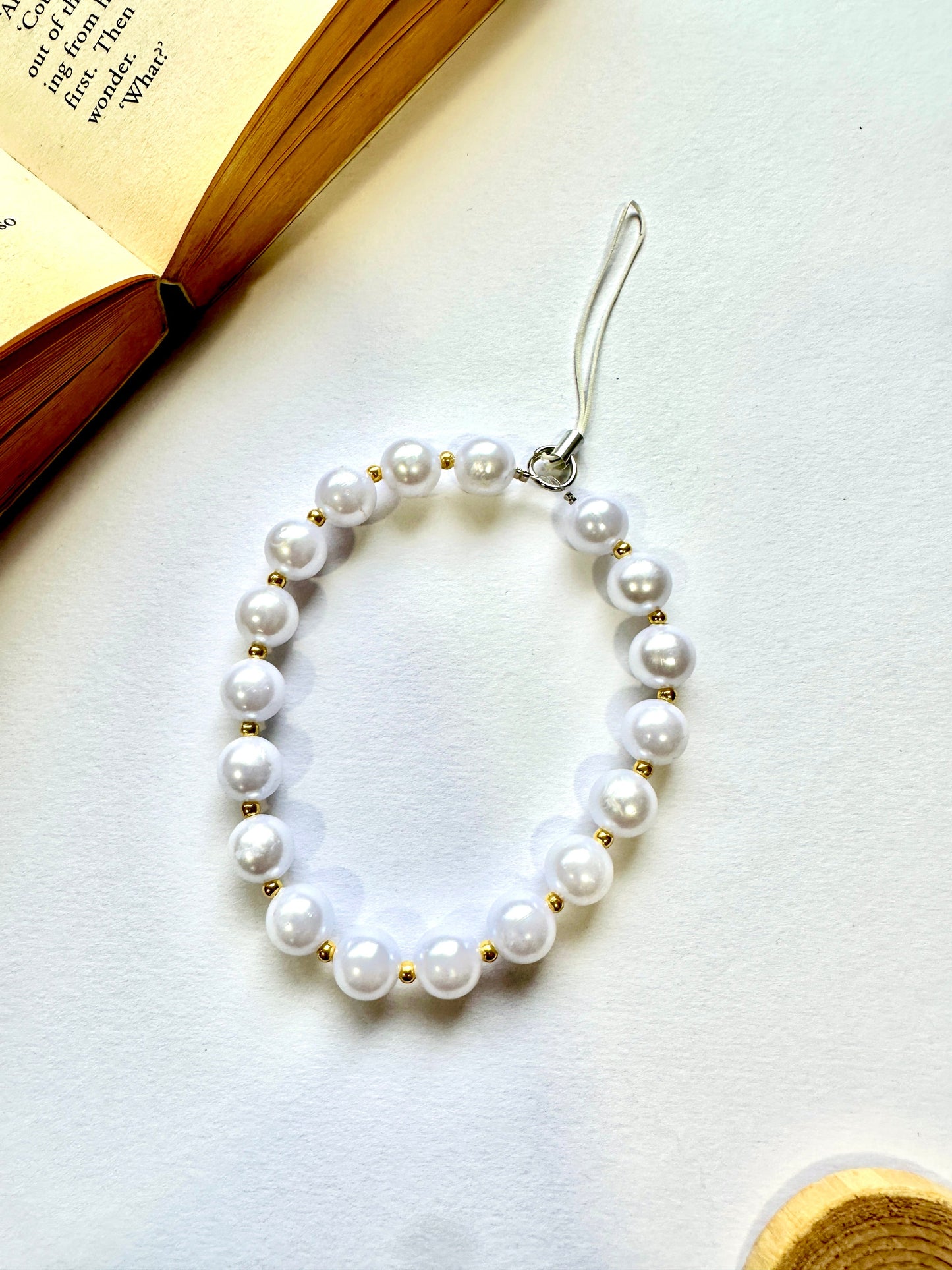 Pearl Fall Phone Chain Charm