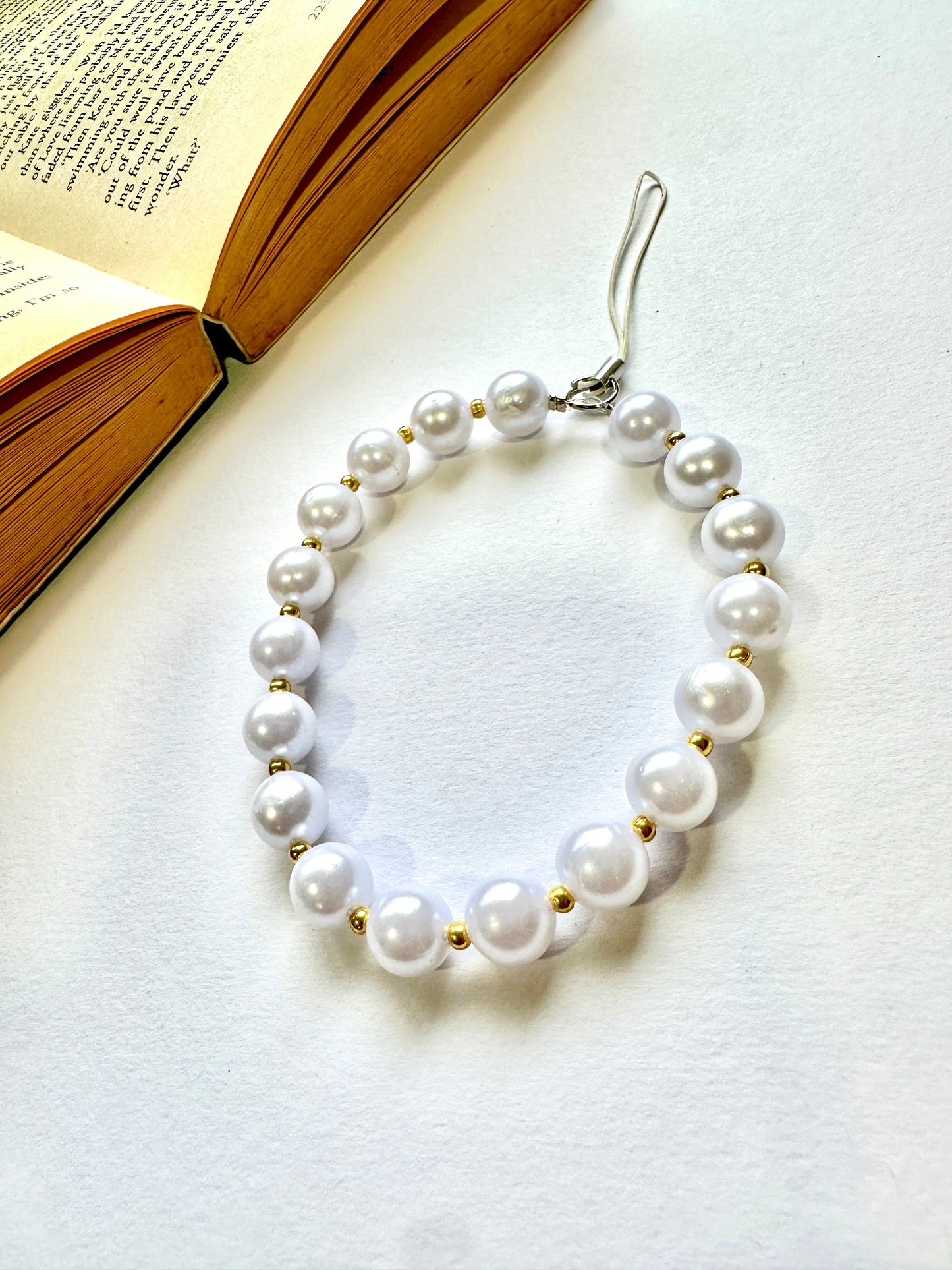 Pearl Fall Phone Chain Charm