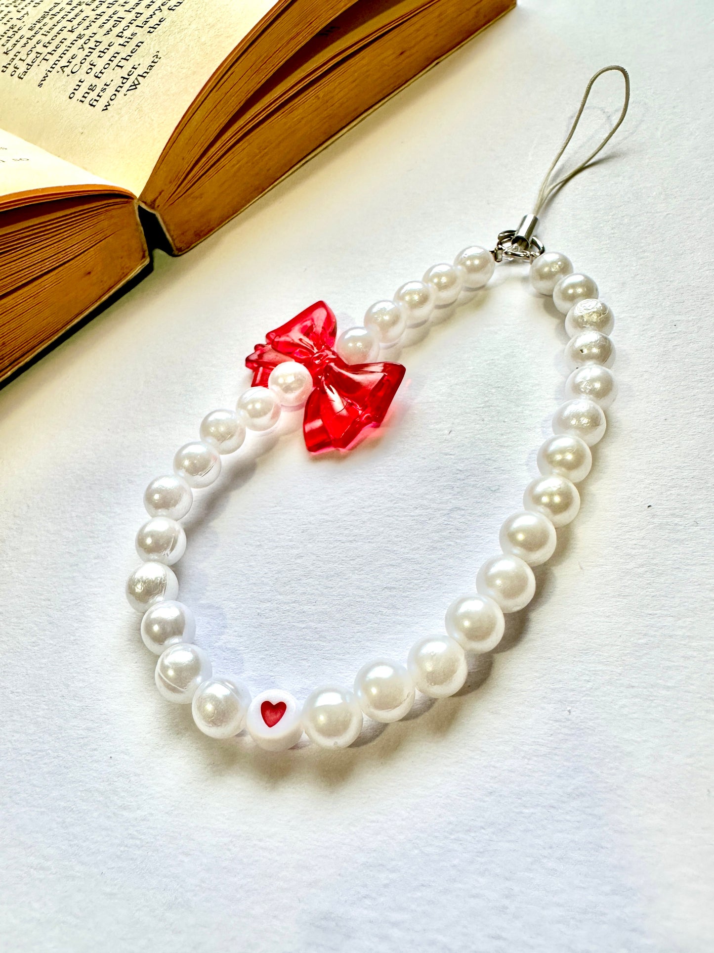 Ruby Pearls Phone Chain Charm