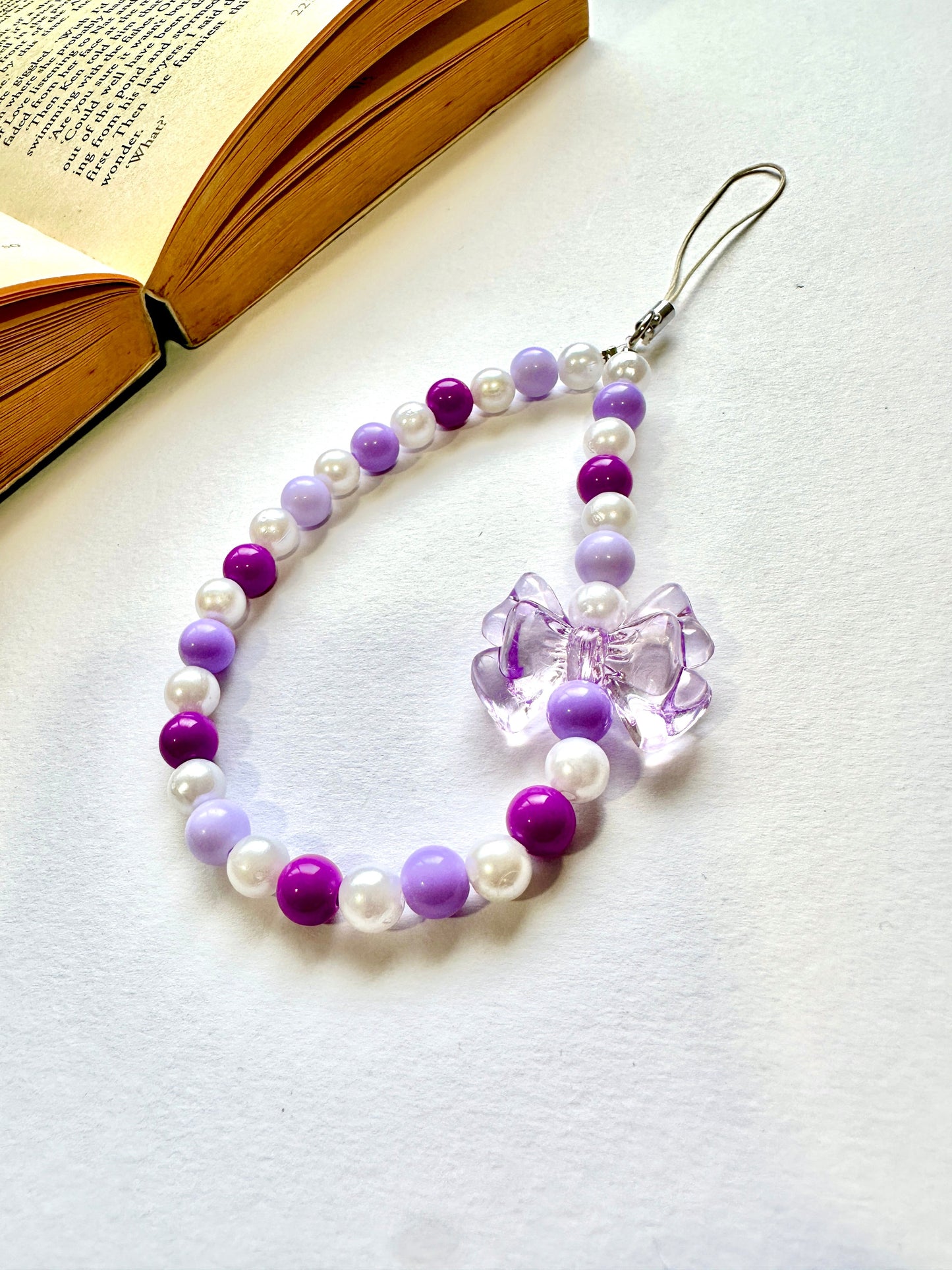Grape Glaze Bow Phone Chain Charm