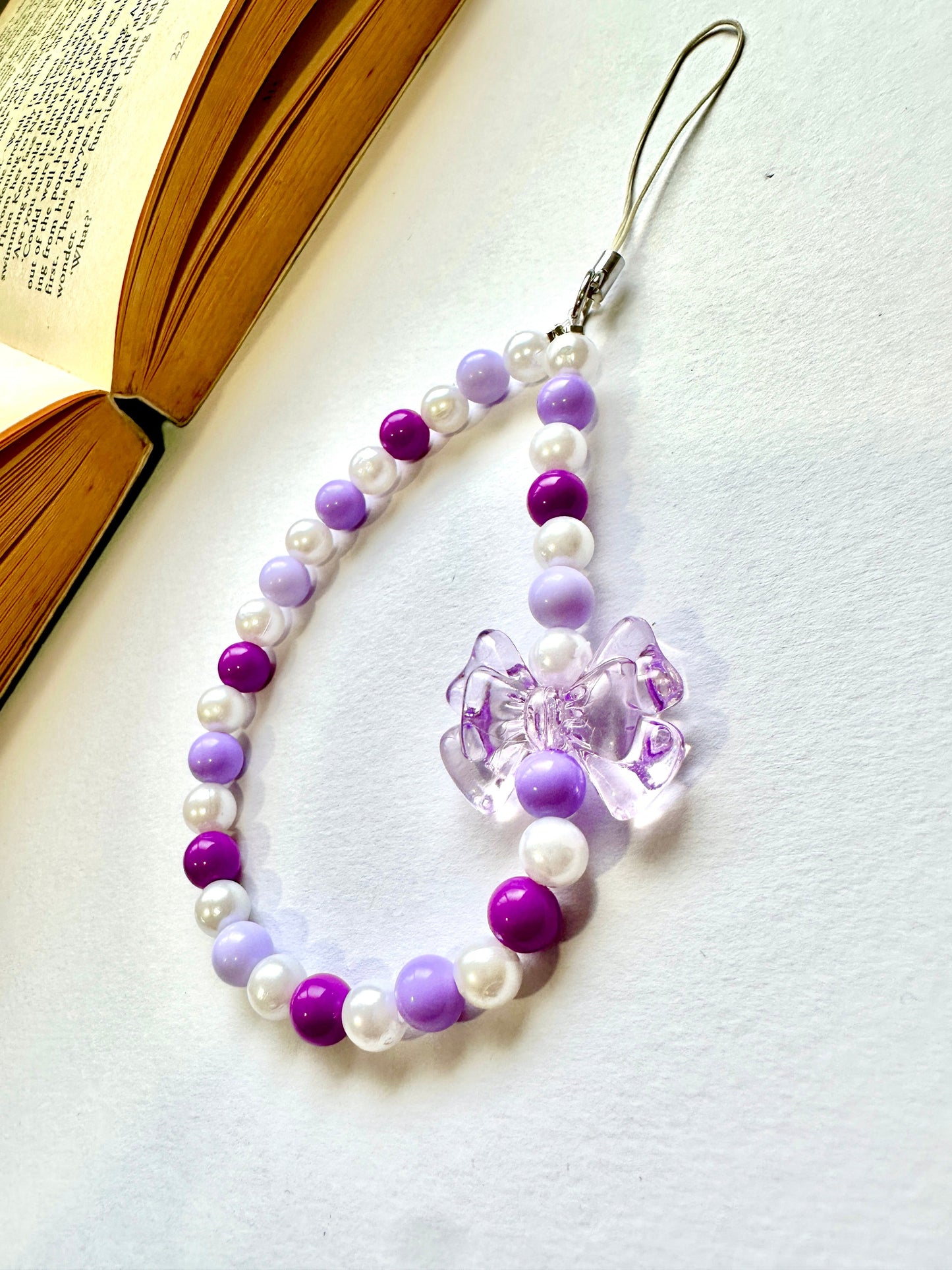 Grape Glaze Bow Phone Chain Charm
