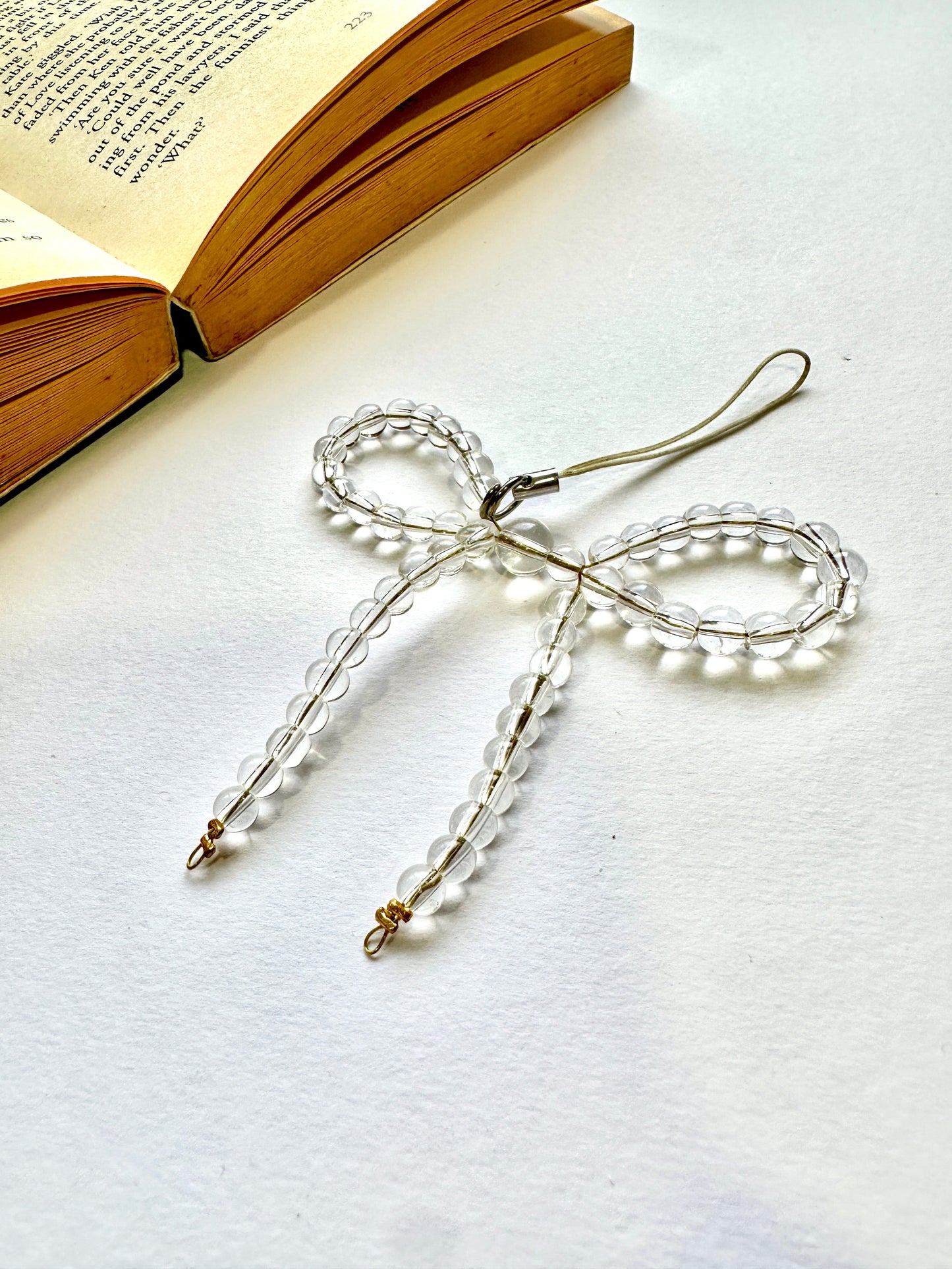 Snowglass Bow Phone Chain Charm