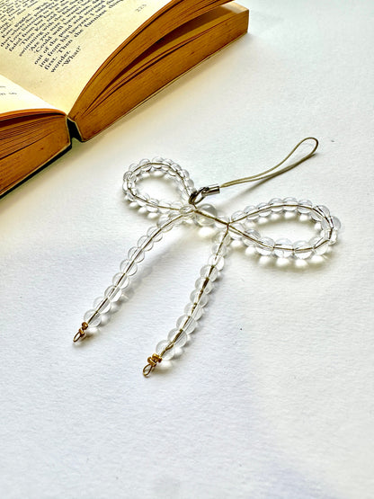 Snowglass Bow Phone Chain Charm