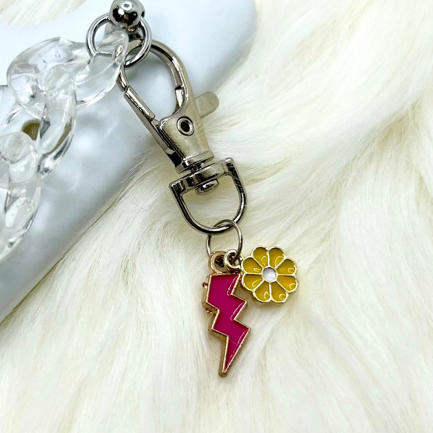 Pink Glow Petal Phone Charm