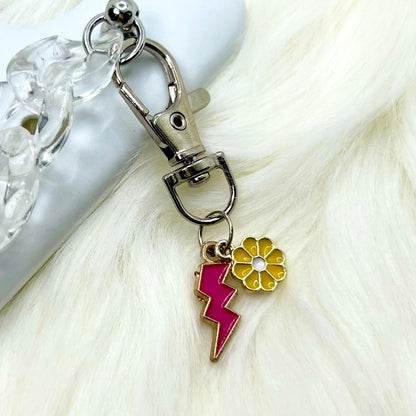 Pink Glow Petal Phone Charm