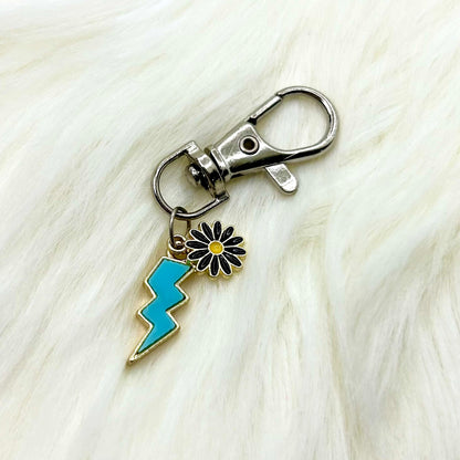 Blue Blaze & Dark Petals Phone Charm