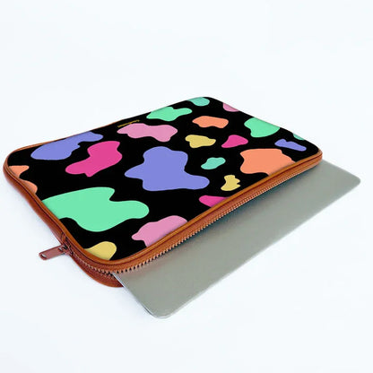Neon Moo Print Laptop Sleeve