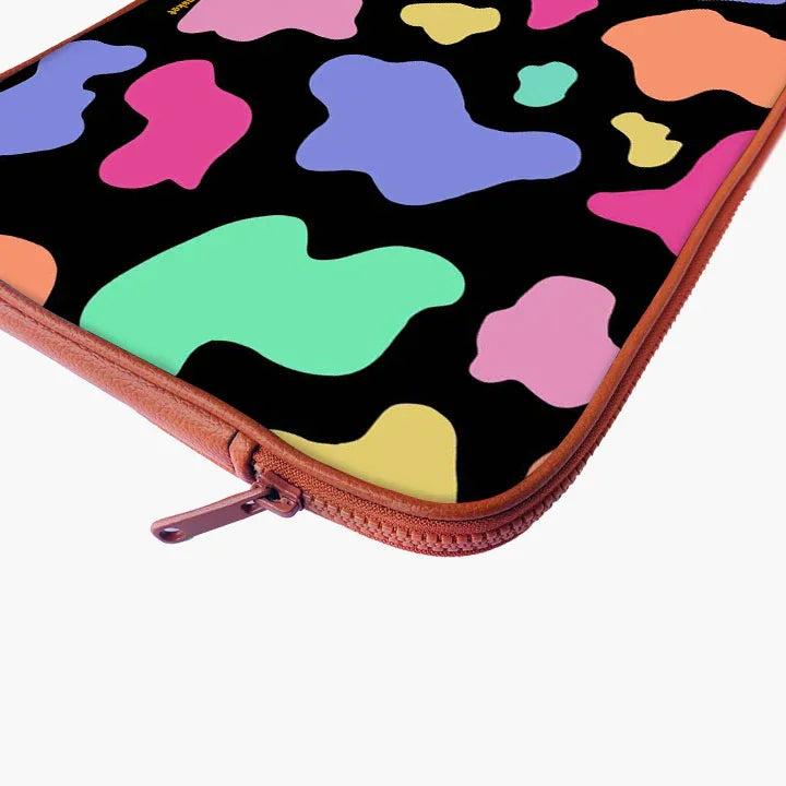 Neon Moo Print Laptop Sleeve