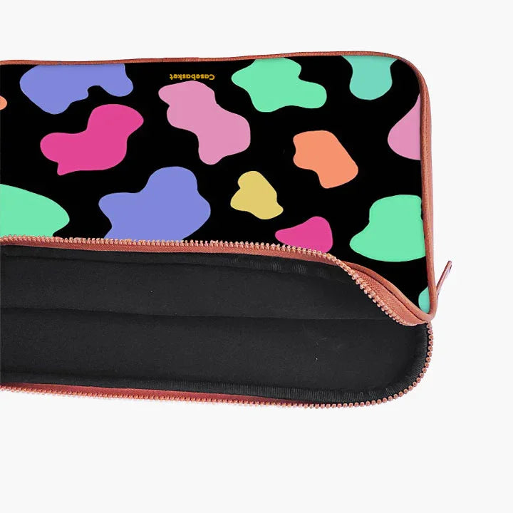 Neon Moo Print Laptop Sleeve