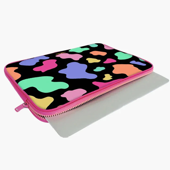 Neon Moo Print Laptop Sleeve