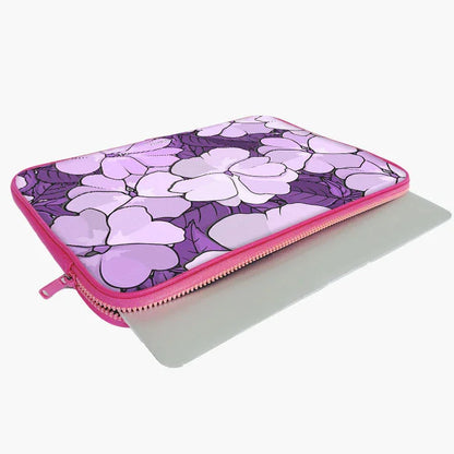 Lilac Blossom Print Laptop Sleeve