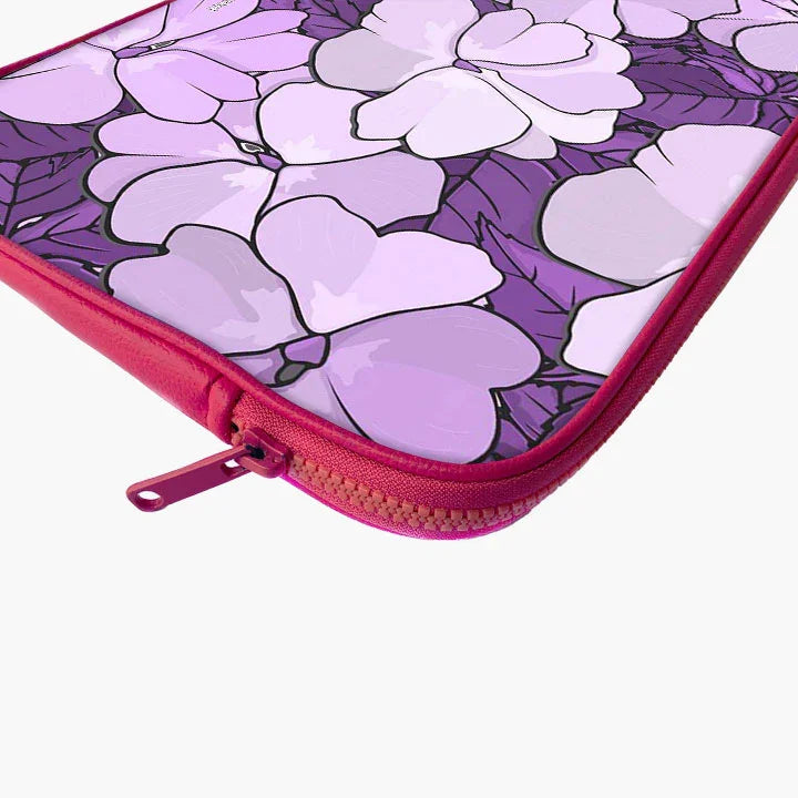 Lilac Blossom Print Laptop Sleeve