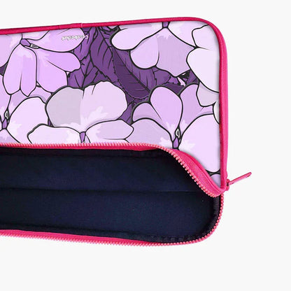 Lilac Blossom Print Laptop Sleeve